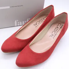 ファルファーレ パンプス ブランド シューズ 靴 日本製 赤 レディース 24.5サイズ レッド farfalle 【中古】