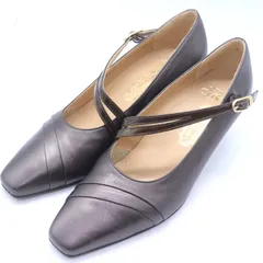 銀座ヨシノヤ パンプス スクエアトゥ シューズ ブランド 靴 日本製 レディース 22.5サイズ ブラウン Yoshinoya 【中古】