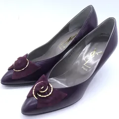 イヴサンローラン パンプス アーモンドトゥ シューズ ブランド 靴 レディース 36サイズ パープル YVES SAINT LAURENT 【中古】