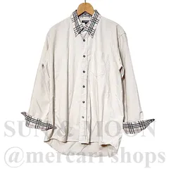 美品 Burberry バーバーリー L メンズシャツ 長袖 ノバチェック ベージュ系 WO6