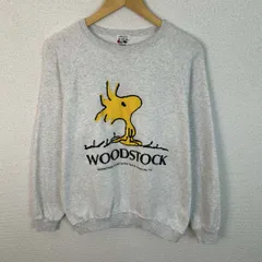 PEANUTS ピーナッツ スウェット ウッドストック プリント ラグランスリーブ グレー メンズ 古着 アメカジ レトロ