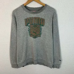 PUMA プーマ スウェット クルーネック プリントロゴ グレー Lサイズ メンズ 古着 スポーツMIX アメカジ