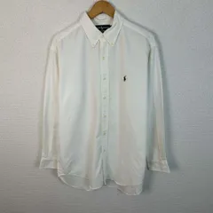 Ralph Lauren ラルフローレン ボタンダウンシャツ BLAKE ロゴ刺繍 ホワイト Lサイズ メンズ 古着 アメカジ シティーボーイ