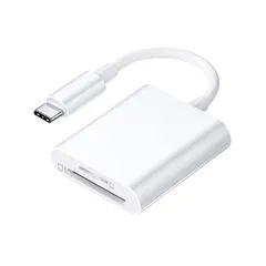 USB 2.0 Type-C メモリ カードリーダー SD/TF用 ホワイト[定形外郵便、送料無料]