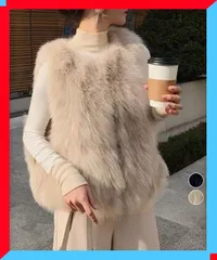 新品 レディース フェイクファーベスト ふわふわ ファージレ レイヤードジレ 上品 暖かい ボアベスト 防寒 おしゃれ【送料無料】