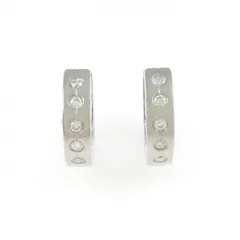 K18WG ダイヤモンド フープ ピアス