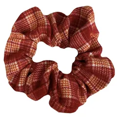 WHITE FANG(ホワイトファング) シュシュ ヘアゴム 英国風 チェック おしゃれ かわいい ヘアアクセ レディース ZA078 (03:オレンジレッド) 1