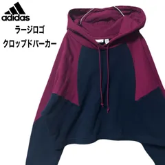 adidas originals  アディダス  ラージロゴ  フーディー  クロップド パーカー　S