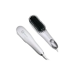 アゲツヤ ヒートブラシ ポータブル ヒートブラシアイロン ホワイト | 海外対応 ヒートブラシ ブラシアイロン 1