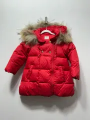 Ettoi エトワ キッズ 女の子 赤 ダウン アウター 3y