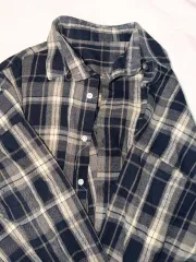 ) <ably><ブランド><ヴィンテージ> ネイビー シャツ チェック柄