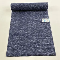 反物 優品 小紋 幾何学 紺色 綿 【中古】