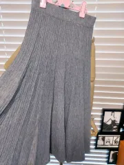 グレー ゴージ プリーツ スカート