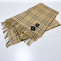 Burberrys バーバリーズ　ストール　大判　ベージュ　チェック　羊毛95% カシミヤ5% 中古美品　管理番号KKVURA4201