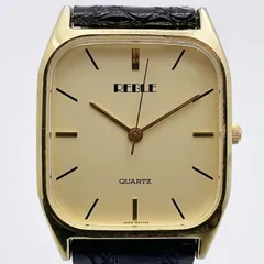 REBLE　メンズ腕時計　SS　ゴールド　革　QZ　【62302】