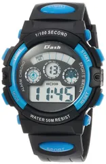 【人気商品】防水 多機能 Dash バックライト付き デジタル ウレタンベルト ADWW17099-02 腕時計 メンズ [アリアス] ブラック