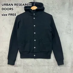 美品 URBAN RESEARCH DOORS Fork&Spoon スナップボタンフードカーディガン 黒 FREE | シンプルで合わせやすいコットンブレンド素材 ★ ◇■