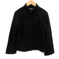 ジェイクルー J.CREW スタンドカラーコート ショート丈 ウール 6 黒 ブラック /SM60のサムネイル