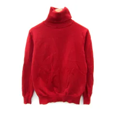スピック&スパン Spick&Span ニット カットソー 長袖 タートルネック 無地 ウール 赤 レッド /SY24