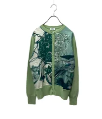 サルヴァトーレフェラガモ 長袖カーディガン 緑 花柄 シルク ニット 22SS タグ付き レディース SIZE S Salvatore Ferragamo