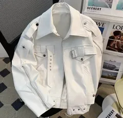 ハイストリート オートバイレザージャケット 韓国ストリート モード系