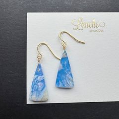 No.908【再販3】オーロラプルームアゲートの一粒ピアス イヤリング②