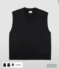 レテrコモ シティーボーイ Vネック ニットベスト (ブラック)