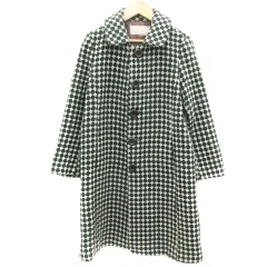 ロペピクニック ROPE Picnic ステンカラーコート ロング丈 総柄 ウール混 38 グリーン 緑 /YM21