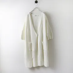 美品 ハグオーワー クロスアンドクロス HUG O WaR Cloth&Cross 畦編みロングカーディガン＼ホワイト ニット 羽織り【2400014688641】のサムネイル