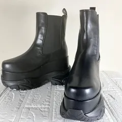 【未使用品】GYDA サイドゴア 厚底ブーツ ラバーソール ブラック 23.5cm   厚底プラットフォーム ソール ボリューム チェルシーブーツ 秋冬  平成ギャル Y2K
