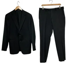 コムサメン COMME CA MEN LANIFICIO F.LLI CERRUTI  スーツ セットアップ フォーマル テーラードジャケット スラックス パンツ2個 シングル 2B 総裏地 L 黒 ブラック
