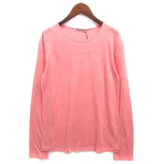アレキサンダーワン ALEXANDER WANG リネン シルク シアースラブ Tシャツ カットソー クルーネック 長袖 ピンクベージュ XSのサムネイル