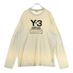 Y-3 (ワイスリー) ×adidas アディダス フロントロゴプリントクルーネック長袖Tシャツカットソー ロンT ベージュ FJ0407