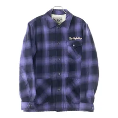 T.M.T (ティーエムティー) VINTAGE OMBRE CHECK BOA SHIRTS JACKET ヴィンテージ オンブレチェック ボア シャツ ジャケット パープル/ブラック TJK-F18IN01のサムネイル