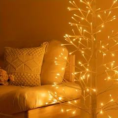 置物 クリスマス クリスマスツリー LED 温かい白色光フロアランプ装飾 152.4cm 折りたたみ可能なプラスチック製ホリデーツリー USB電源モード付き バッテリーなし フロア取り付け可能 クリスマスパーティー クリスマスシーズン おしゃれ 屋外 ホワイト