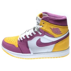 NIKE (ナイキ) AIR JORDAN 1 RETRO HIGH OG BROTHERHOOD エアジョーダン1 ブラザーフッド ハイカットスニーカー イエロー/パープル US8.5/26.5cm 555088-706