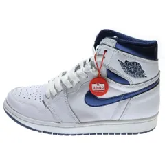 NIKE (ナイキ) AIR JORDAN 1 RETRO HIGH OG METALLIC NAVY 555088-106 エアジョーダン1 レトロ メタリックネイビー ハイカットスニーカー シューズ ホワイト US9/27.0cm