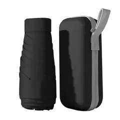 軽量 専用ケース付 折りたたみ傘『ブラック』晴雨兼用 遮熱 uvカット