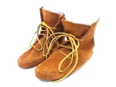 ■新品同様■MINNETONKA ミネトンカ MOTO TRAMPER スエード モカシン ショートブーツ サイズ6 約23.0cm 靴 シューズ ブラウン系 DD9347