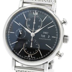 美品✨ 【OH直後発送】IWC ポートフィノ クロノグラフ 黒 ミラネーゼ 