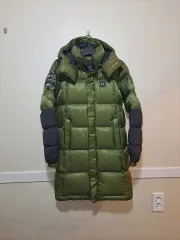 KOLONSPORT コーロンスポーツ アンタークティカ ダウンジャケット ロング丈 700 グリーン 85サイズ(状態良し)