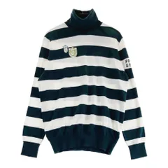 サイズ：1 PEARLY GATES パーリーゲイツ  タートルネック ニット セーター ボーダー柄 グリーン系 [240101567592] ゴルフウェア レディース ストスト