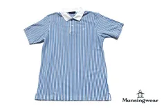 【中古】マンシングウェア｜Munsingwear｜ストライププリント半袖ポロシャツ｜メンズゴルフウェア｜M