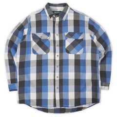 ガンダ―マウンテン Gander Mountain 90s 90年代 ヘビーネルシャツ 定番 アメカジ ビッグサイズ MADE IN USA アメリカ製 ヴィンテージ 古着 青 黒 白 ブロックチェック柄 2XL TALL【中古】
