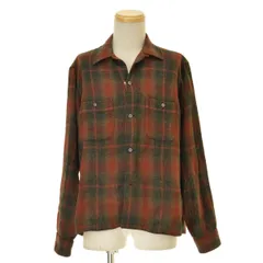 【VINTAGE】オンブレチェック オープンカラー長袖シャツ