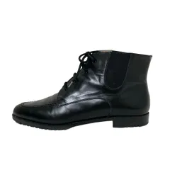 FERRAGAMO/SalvatoreFerragamo(サルバトーレフェラガモ) ショートブーツ 6 1/2 C レディース - 黒 サイドゴア/アウトソール張替済 レザー