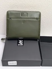 2つ折り財布 Lee ラウンドジップ 牛革 紙幣収納 小銭収納 カード収納 グリーン