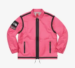 シュプリーム X ザノースフェイス サミットシリーズ アウター テープ심 コーチ ジャケット ピンク 21SS