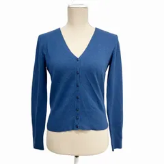 ケーティー キヨコ タカセ  K.T KIYOKO TAKASE 美品 カーディガン ニット カシミヤ混 シルク混 青 ブルー 9 約M
