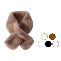 冬用 マフラー ティペット ブラウン/ベージュ/ピンク/ブラック/ホワイト